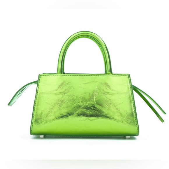 Brandon Blackwood metallic green  cracked leather Arlen bag - Picture 5 of 11